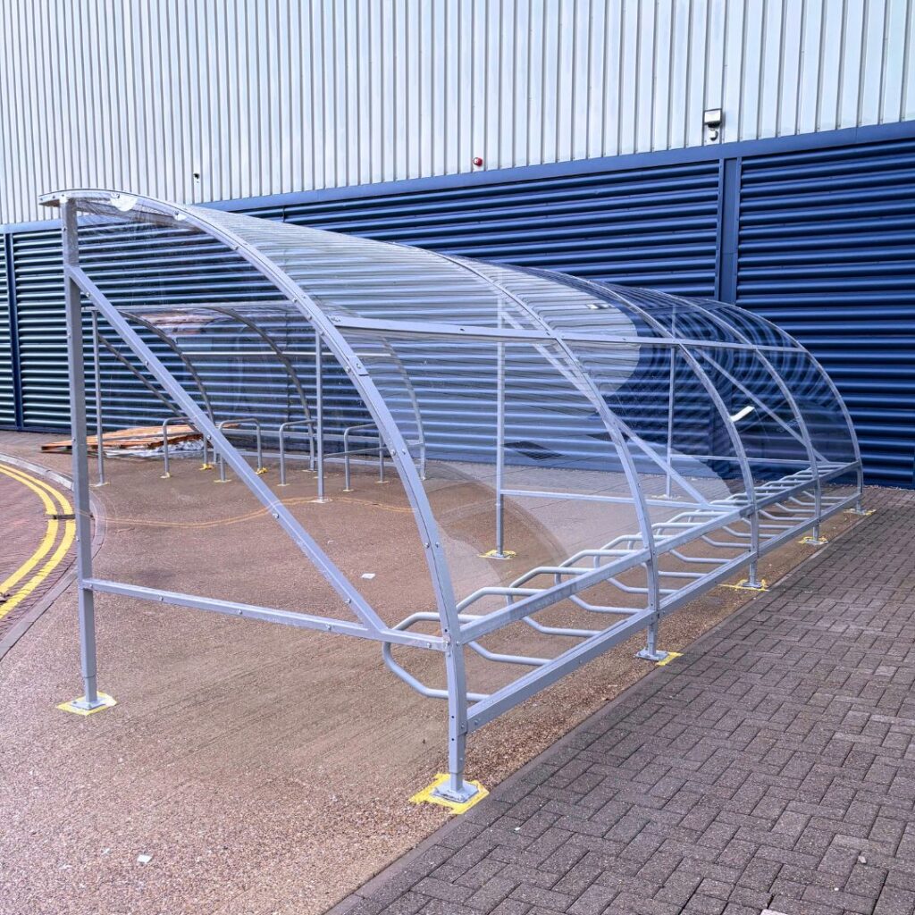 M&S bike shelter after refurbishment